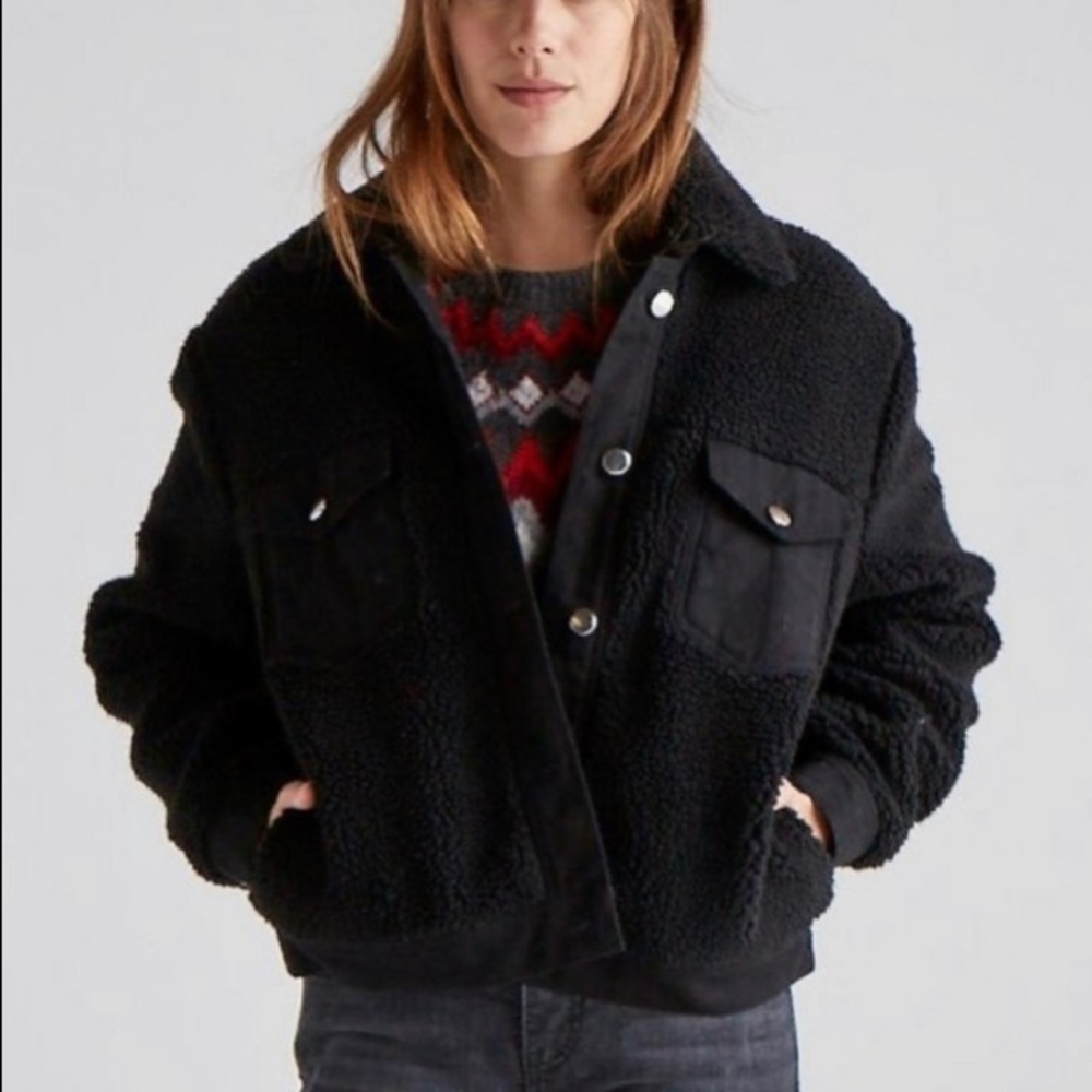 NWT - Lucky Brand Women’s Sherpa Trucker Teddy Jacket - Picture 4 of 12